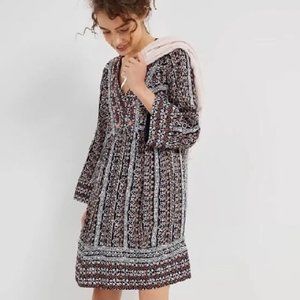 Anthropologie Maeve Naomi Embroidered Tunic Dress Sz L